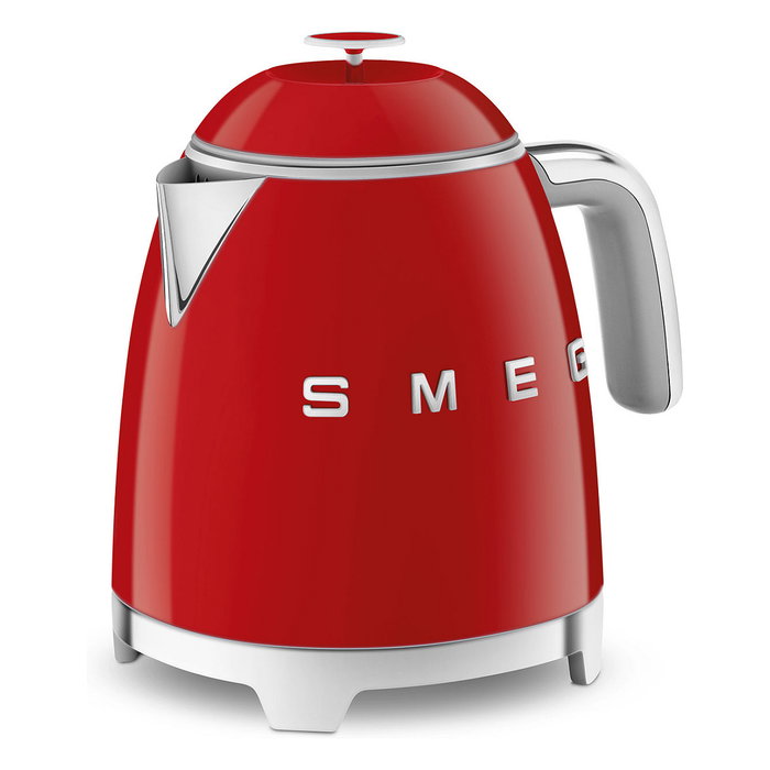 Smeg KLF05RDEU Hervidor Eléctrico de Agua Mini 0.8 Litros 1400W Rojo con Indicador de Nivel, Base Giratoria 360 Grados y Filtro para Hervir Agua