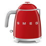 Smeg KLF05RDEU Hervidor Eléctrico de Agua Mini 0.8 Litros 1400W Rojo con Indicador de Nivel, Base Giratoria 360 Grados y Filtro para Hervir Agua