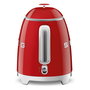 Smeg KLF05RDEU Hervidor Eléctrico de Agua Mini 0.8 Litros 1400W Rojo con Indicador de Nivel, Base Giratoria 360 Grados y Filtro para Hervir Agua