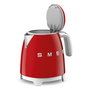 Smeg KLF05RDEU Hervidor Eléctrico de Agua Mini 0.8 Litros 1400W Rojo con Indicador de Nivel, Base Giratoria 360 Grados y Filtro para Hervir Agua