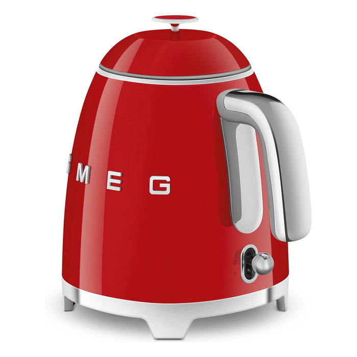 Smeg KLF05RDEU Hervidor Eléctrico de Agua Mini 0.8 Litros 1400W Rojo con Indicador de Nivel, Base Giratoria 360 Grados y Filtro para Hervir Agua