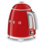Smeg KLF05RDEU Hervidor Eléctrico de Agua Mini 0.8 Litros 1400W Rojo con Indicador de Nivel, Base Giratoria 360 Grados y Filtro para Hervir Agua