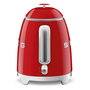 Smeg KLF05RDEU Hervidor Eléctrico de Agua Mini 0.8 Litros 1400W Rojo con Indicador de Nivel, Base Giratoria 360 Grados y Filtro para Hervir Agua