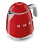 Smeg KLF05RDEU Hervidor Eléctrico de Agua Mini 0.8 Litros 1400W Rojo con Indicador de Nivel, Base Giratoria 360 Grados y Filtro para Hervir Agua