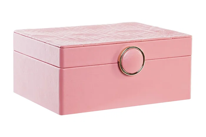 DKD Home Decor Joyero Glam Rosa 13 x 8.5 x 17 cm DKD Home Decor Joyero Glam Rosa 13 x 8.5 x 17 cm