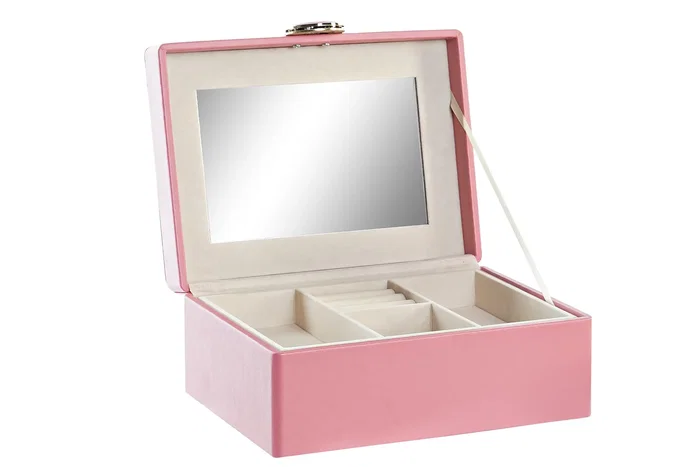 DKD Home Decor Joyero Glam Rosa 13 x 8.5 x 17 cm DKD Home Decor Joyero Glam Rosa 13 x 8.5 x 17 cm