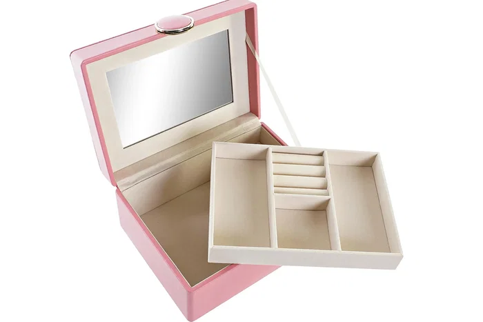 DKD Home Decor Joyero Glam Rosa 13 x 8.5 x 17 cm DKD Home Decor Joyero Glam Rosa 13 x 8.5 x 17 cm