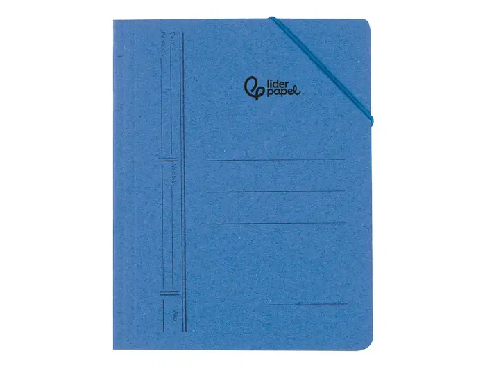 Liderpapel Carpeta de Cartón Pintado Azul con Gomas Cuarto