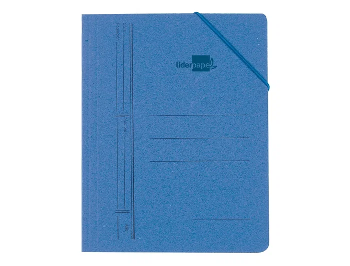 Liderpapel Carpeta de Cartón Pintado Azul con Gomas Cuarto
