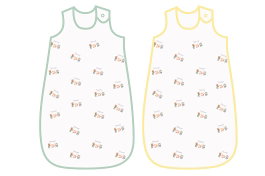 DKD Home Decor Surtido de 2 Sacos para Dormir de Algodón Amarillo y Verde