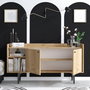 Hanah Home Consola Roble Zafiro 150cm Ancho x 80cm Alto x 40cm Fondo con Patas de 25cm | Elegancia y Durabilidad en tu Salón