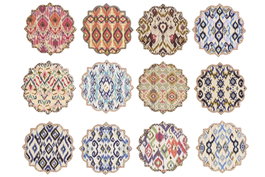 DKD Home Decor Posavasos IKATS Multicolor de Dolomita