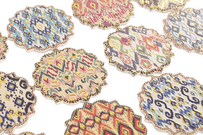 DKD Home Decor Posavasos IKATS Multicolor de Dolomita