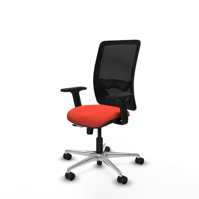 PIQUERAS Y CRESPO Silla de oficina Zulema con mecanismo Sincro/Traslack, Tela Naranja oscuro y Malla Negro
