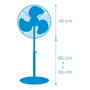 Edm Ventilador de pie con base circular, blanco, 45 W