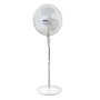 Edm Ventilador de pie con base circular, blanco, 45 W