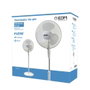 Edm Ventilador de pie con base circular, blanco, 45 W