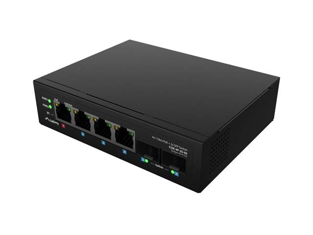 LANBERG Switch Industrial PoE 1xBT 3xAT 2xSFP DIN Gigabit Ethernet