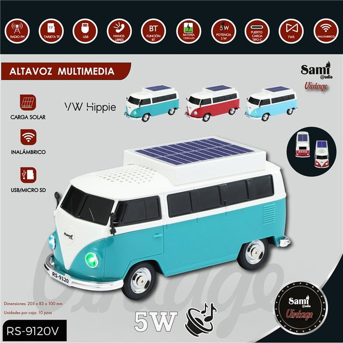 SAMI Altavoz Sami Vintage hippie verde 5W