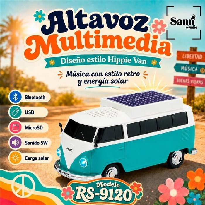 SAMI Altavoz Sami Vintage hippie verde 5W