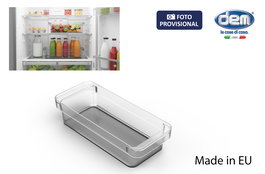 Inde - Caja Multiusos Transparente Dem, Dimensiones: 34.4 x 14.2 x 7.9 cm, Capacidad: 1.83 kg, Organización y Almacenamiento (6 Unidades)