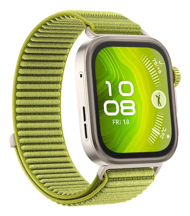 Huawei WATCH Fit 4 Pro, Pantalla AMOLED 1.82 pulg, Plata con Correa Verde