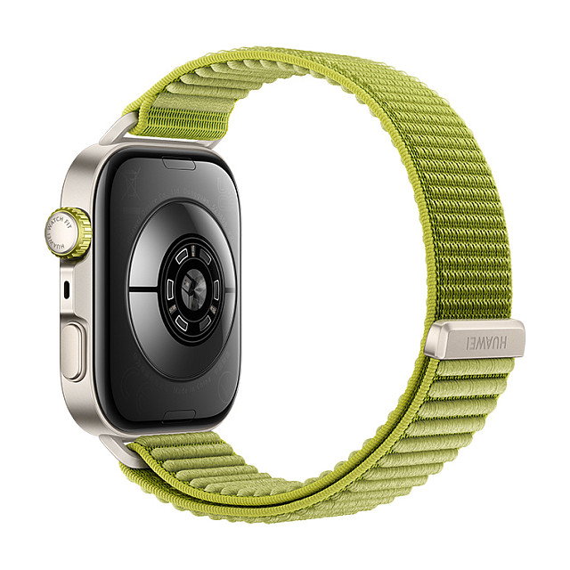 Huawei Watch Fit 4 Pro Reloj Inteligente con Pantalla AMOLED 1.82", GPS, Cuerpo de Aluminio y Titanio, Correa de Nylon Verde, Compatible con Android e iOS