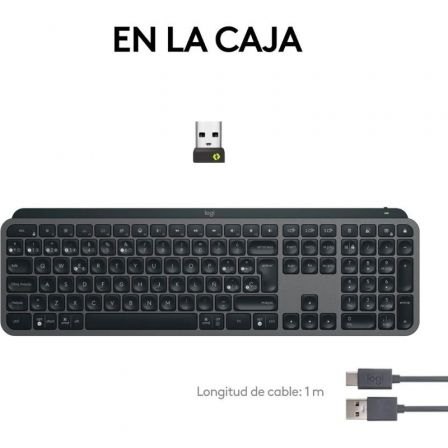 Logitech MX Keys S Teclado Inalámbrico Bluetooth Retroiluminado, Compatible con Windows, macOS, ChromeOS, iPadOS, Android, Linux, Receptor USB Logi Bolt, Carga USB-C, 920-011577