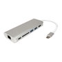 ROLINE 12.02.1037 Dockingstation USB Type-C HDMI 4K USB 3.2, Ethernet y SD/MicroSD, Plata