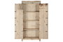 DKD Home Decor - Armario de teca antiguo, colección Unique, 2 puertas, 3 estanterías, 42x188x87 cm, color natural, Item Home