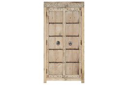 DKD Home Decor - Armario de teca antiguo, colección Unique, 2 puertas, 3 estanterías, 42x188x87 cm, color natural, Item Home