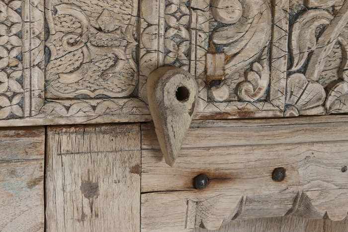 DKD Home Decor - Armario de teca antiguo, colección Unique, 2 puertas, 3 estanterías, 42x188x87 cm, color natural, Item Home DKD Home Decor - Armario de teca antiguo, colección Unique, 2 puertas, 3 estanterías, 42x188x87 cm, color natural, Item Home