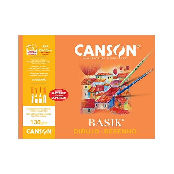 Canson Minipack Dibujo Basik 10 Hojas 130 g 24x32 cm con Recuadro
