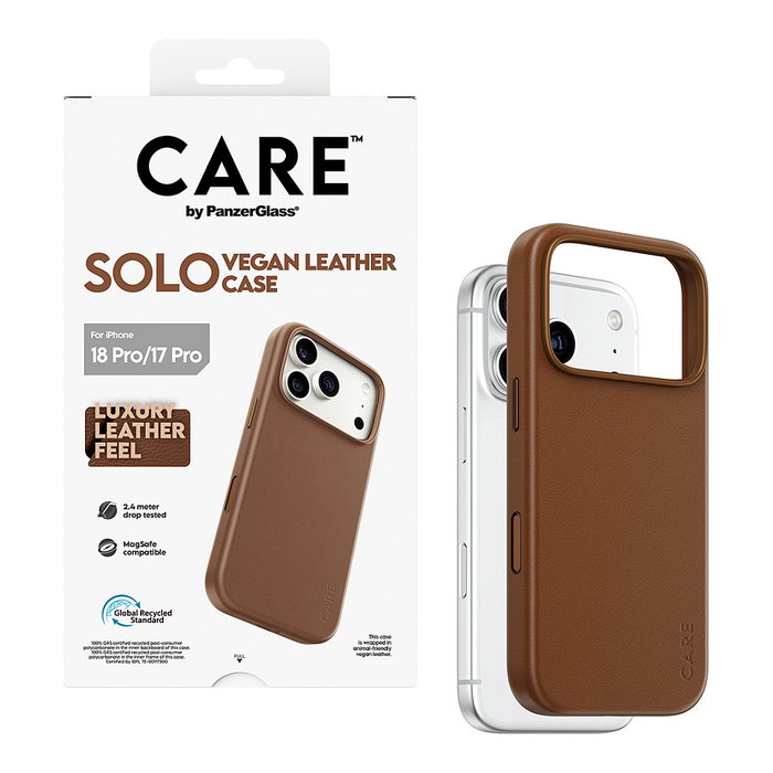 PanzerGlass CARE by PanzerGlass Solo Vegan Leather Case Braun m. MagSafe iPhone 17 Pro PanzerGlass CARE by PanzerGlass Solo Vegan Leather Case Braun m. MagSafe iPhone 17 Pro