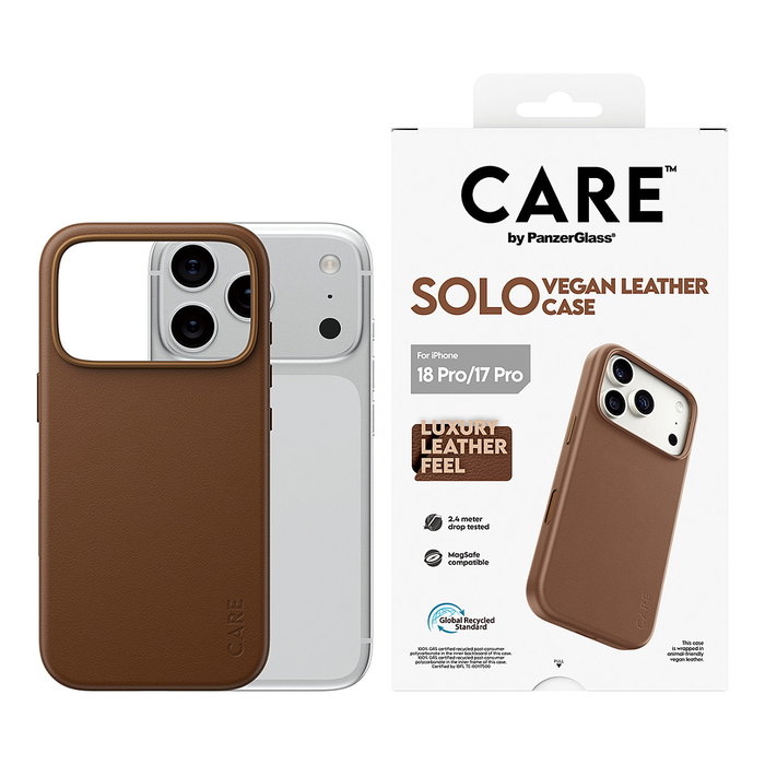 PanzerGlass CARE by PanzerGlass Solo Vegan Leather Case Braun m. MagSafe iPhone 17 Pro PanzerGlass CARE by PanzerGlass Solo Vegan Leather Case Braun m. MagSafe iPhone 17 Pro