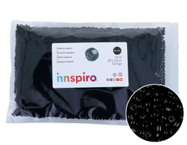 Innspiro Rocalla de Vidrio Redonda Negro Opaco 2,3mm 500g