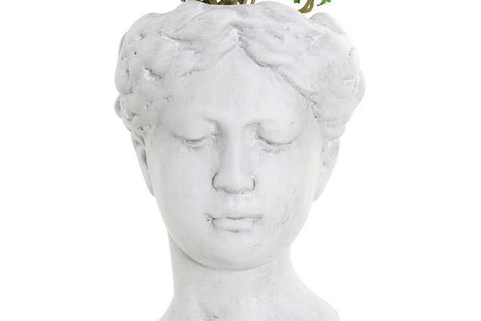 DKD Home Decor Planta Terracota PVC Mujer Blanco y Verde DKD Home Decor Planta Terracota PVC Mujer Blanco y Verde
