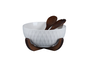 DKD Home Decor Set de 3 Ensaladeras Pengjia 25 de Porcelana y Bambú Blanco/Marrón Oscuro Skew: B1C9BFZ8MF