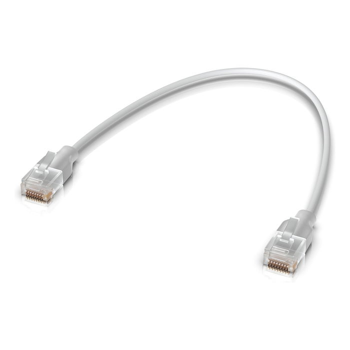 Ubiquiti UACC-Cable-Patch-EL-0.3M-W Cable Ethernet Cat6 de 0.3M Blanco Translucido RJ-45