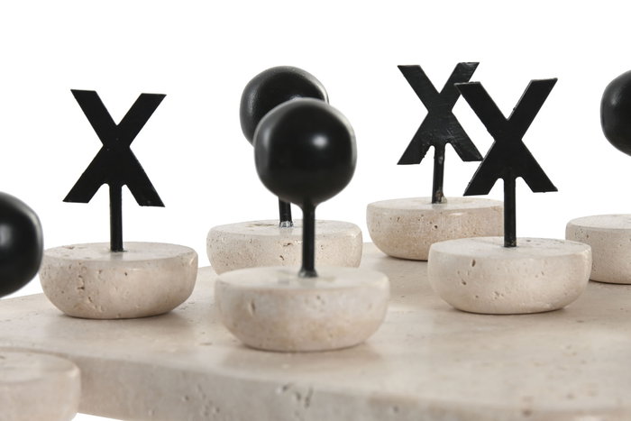 DKD Home Decor Juego de Mesa Beige Negro Mármol Metal Travertino 20 x 20 x 1.8 cm DKD Home Decor Juego de Mesa Beige Negro Mármol Metal Travertino 20 x 20 x 1.8 cm