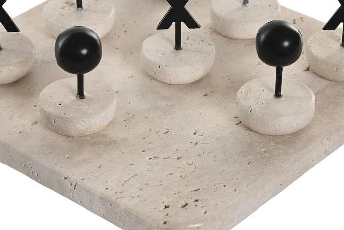 DKD Home Decor Juego de Mesa Beige Negro Mármol Metal Travertino 20 x 20 x 1.8 cm DKD Home Decor Juego de Mesa Beige Negro Mármol Metal Travertino 20 x 20 x 1.8 cm