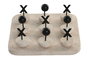 DKD Home Decor Juego de Mesa Beige Negro Mármol Metal Travertino 20 x 20 x 1.8 cm