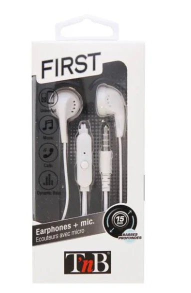 T'nb First Auriculares con Kit Manos Libres Blanco T'nb First Auriculares con Kit Manos Libres Blanco