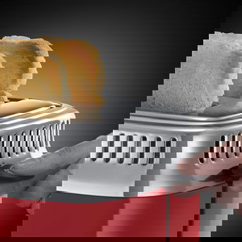 Russell Hobbs 21680-56 Tostador Retro Ribbon Rojo con 2 Rebanadas y Control de Tueste