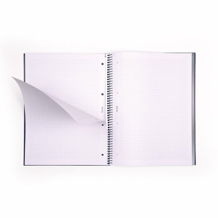 Milán Cuaderno A4 con Espiral Metálica, 80 Hojas Cuadriculadas, Azul Marino Milán Cuaderno A4 con Espiral Metálica, 80 Hojas Cuadriculadas, Azul Marino
