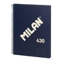 Milán Cuaderno Colección 430 since 1918 A4 con Espiral Metálica Cuadriculado 5x5 mm Azul Marino Tapa Dura 80 Hojas