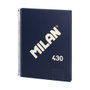 Milán Cuaderno A4 con Espiral Metálica, 80 Hojas Cuadriculadas, Azul Marino