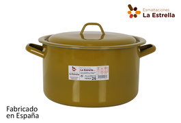La Estrella Olla Recta con Tapa 26 cm "Verde" (4 Unidades)