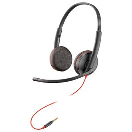 Poly Blackwire C3225 Auricular en oreja cableado con cancelación activa de sonido conector 3.5 mm Negro