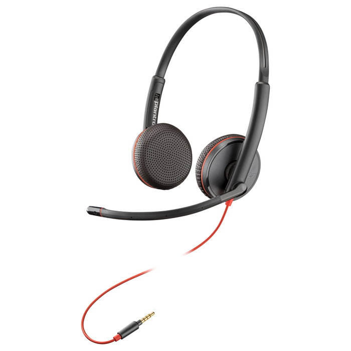 HP Blackwire C3225 Top Auricular con Micrófono Boom Negro con Conector 3,5 mm